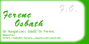 ferenc osbath business card